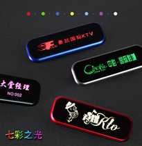 LED electronic badge custom bar staff name magnet pin type luminous colorful flash color card design