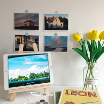 ins Hanfeng wooden mini desktop mobile phone ipad wooden stand Tripod desk decoration foldable