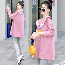 Pregnant women autumn top long sleeve T-shirt base shirt autumn suit fashion model 2021 new maternity spring and autumn