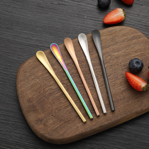 Small round bar 304 stainless steel long handle mixing spoon coffee milk powder small spoon ice spoon mixing stick Korean mixing stick