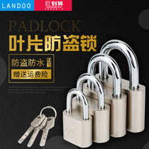 Door padlock anti-theft lock super B grade small padlock imitation stainless steel lock waterproof and anti-rust through unlocking head