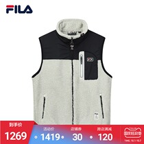 FILA x MIHARA phile official mens imitation lamb cashmere vest 2021 Winter new sports vest