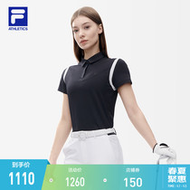 FILA ATHLETICS Official 2022 Summer New Golf Sport Knit Short Sleeve Polo Woman