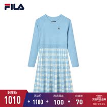 FILA Phila Le Official Womens Dress 2021 Spring New Knitted Slim Elegant Dress