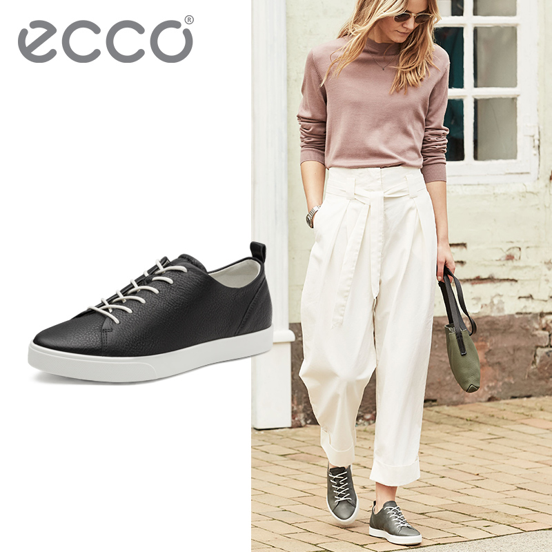 ECCO love footwear single shoe women's sneakers Korean version simple pure color comfortable leisure shoes Gillie 285553