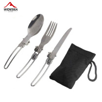 Widesea LJ1900 outdoor portable folding knife and fork spoon set picnic camping tableware folding spoon fork