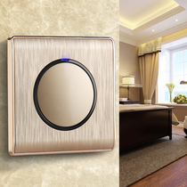 Type 86 concealed household light switch power socket set one open single control one open Wall point switch