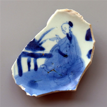 Controversy = Mu Qing Dynasty Kangxi blue and white character Gao Shitu exaggerated Orchid finger porcelain pieces