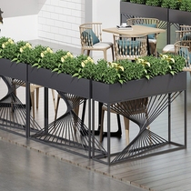 Wrought iron partition green plant rack Outdoor flower box Shopping mall milk tea shop cafe decorative flower rack Fence fence outside the flower trough