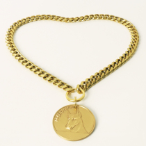 Dog Necklace Item Ring Gold Chain Subferro Gold Wool Large Dog Iron Chain Hang Neck Anti Bite Pure Bronze Dog Chain Dog Tags Another Purchase