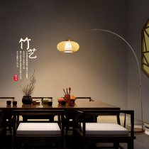 Chinese floor lamp fishing lamp living room tea room floor lamp Zen Chinese style Library lamp floor lamp