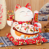 Lucky cat small ornaments Automatic beckoning car home living room cash register shop opening electric hand-cranked creative gifts