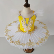 Childrens tutu performance suit Girls sling dance suit Swan dance puffy yarn dress Childrens dance performance suit