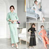 2020 new beautician work clothes foot bath foot technician clothes Chinese health club massage spa clothes tooling