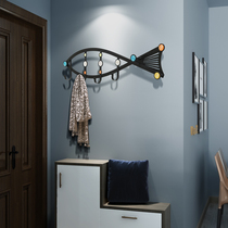 Nordic creative simple personality hanging clothes hook Door back coat hook hanging entrance shelf Metal shell hook Wall hanging