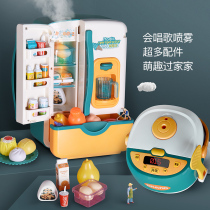 Childrens house kitchen large simulation refrigerator toy girl 3 years old 4 boys baby puzzle birthday gift