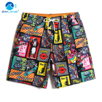 Gailang summer seaside vacation mens beach pants quick-drying loose flat corner five-point swimming pants flower shorts can be used for water tide