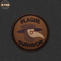 PLAGUE SURVIVOR over Plague Medal Embroidery arm badge Magic Sticker Badge Backpack MORALE BADGE