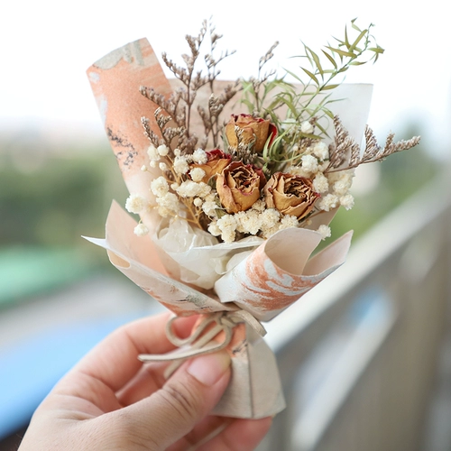 Мини маленький свежий букет роз сушеные цветы Мини -изысканные сувенирные подарки Бессмертные цветы звездные украшения подарки