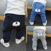 Child Clothing Baby Pants Spring Autumn Style Add Suede 1 Year Old 2 Boys Female Baby Open Crotch Pants 6 Months 8 Pure Cotton PP Pants Outside