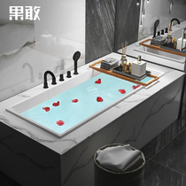 Kokang embedded thin edge design rectangular bathtub Acrylic small apartment net red 1-1 7m bathtub 751