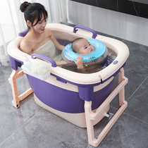 Home foldable bath tub baby bath tub baby newborn baby swimming tub large padded bath tub