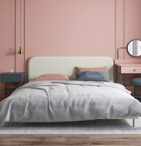 Light luxury bed Nordic leather 1 8 meters small apartment master bedroom double storage wedding bed Modern simple ins net red leather bed