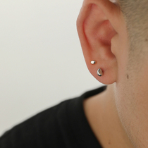 925 silver ear nail male meteorite irregular stone lukewarm wind ins minimalist small ear nail design sensation Student earnter