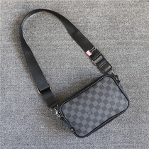 threebox mens bag Tide brand plaid shoulder bag Joker shoulder bag men and women mobile phone bag outdoor sports backpack