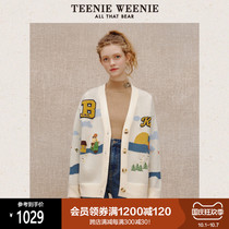 TeenieWeenie bear V-neck sweater cardigan sweater coat loose Korean skinny woman winter New