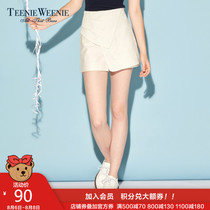 Teenie weenie bear summer women's cut out printed irregular shorts ttth72590q#