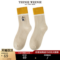 TeenieWeenie Bear socks female 2021 autumn and winter new womens TTAY21FT01P