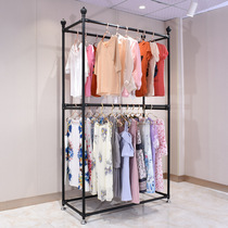 Clothes rack floor type indoor hanging clothes hanger large clothes rack floor indoor clothes rack double bar display rack cloakroom rack
