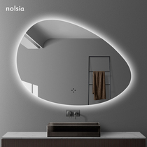 Frameless special-shaped smart bathroom mirror led with light-emitting wall-mounted cosmetic mirror bathroom washroom vanity mirror