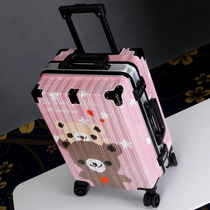  Suitcase Female universal wheel suitcase 20-inch boarding trolley box male box aluminum frame student 24-inch password box