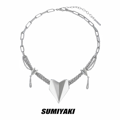 taobao agent This dragging sister is a bit sweet!Sumiyaki Taoxin Aircraft Series necklace women's neutral wind metal sensing collarbone chain