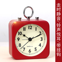 Can hang Wall small alarm clock children girl student special metal Creative mute bedside wake up artifact boy clock