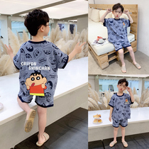 Childrens pajamas Summer short-sleeved boys thin models Large childrens boys Childrens baby summer home clothes cotton suit
