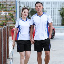 Badminton suit Mens and womens sports short-sleeved jersey custom match training suit Tennis suit new badminton suit
