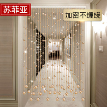 Crystal bead curtain Living room partition bedroom decoration bathroom hanging curtain New household door curtain free hole Feng shui curtain