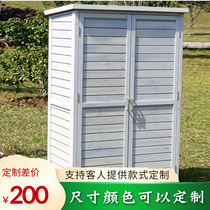 Custom outdoor waterproof containing cabinet locker room Courtyard Garden Solid Wood wood Cupboard Tool Cabinet