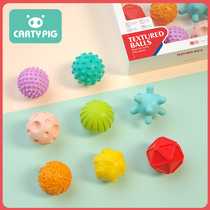 Baby soft rubber Manhattan Hand grip ball toy Touch tactile perception Massage ball Early education puzzle Six months baby