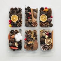 Christmas pine cone handmade diy raw materials mixed flower box flower dry flower bag kindergarten forest ring creation decoration