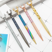 Deer Quicksand ballpoint pen gift box oil ballpoint pen high-grade bullet oily pen female Korean small fresh cute cartoon simple net red ins University high school junior high school students creative stationery