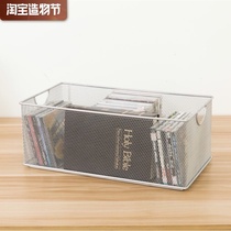 Wrought iron CD file storage box DVD disc record box Home toy finishing rack can be superimposed storage large capacity