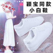 Hong Kong Chao brand Zhao Liying star with thick-soled white shoes female Inner height summer leather breathable Joker board shoes