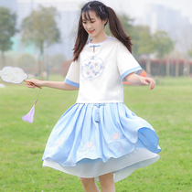 Ancient style improved Hanfu girl Chinese style Tang suit summer high school junior high school student fashion girl summer dress