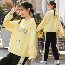 Junior high school student fashion girl Suit Girl big child High School sweatshirt leisure sports sweet spring two-piece set