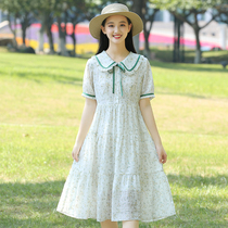 12 years old fat girl dress girl big child summer thin 2021 new foreign style Princess junior high school students over the knee