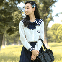 College style shirt JK Japanese spring and autumn girls Big children junior high school students high school girls autumn navy collar shirt